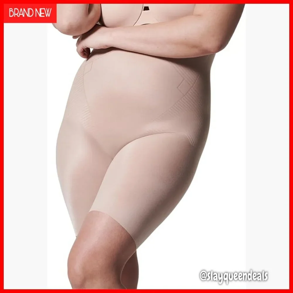 High-Waisted Mid-Thigh Shapewear Shorts Medium Compression Smoothing